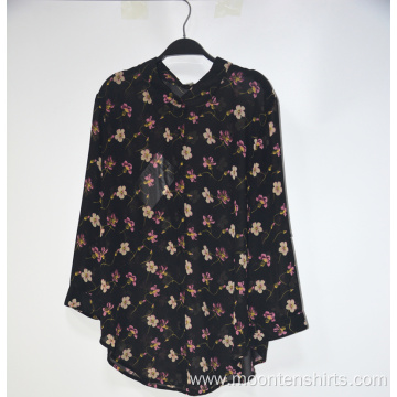 Women's Breathable Chiffon Floral Printing Summer Blouses